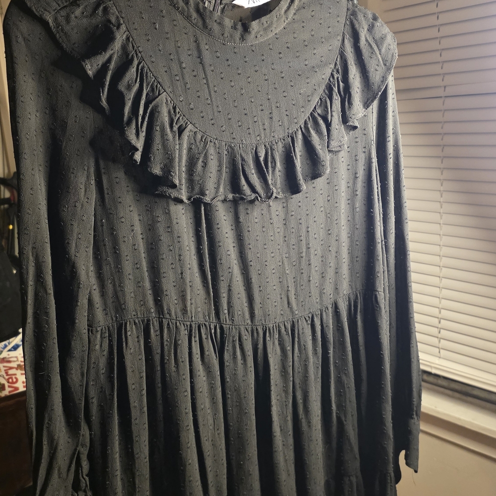 Zara Textured Black Dress